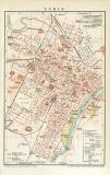Turin Stadtplan Lithographie 1897 Original der Zeit