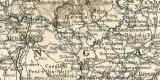 Ungarn und Galizien historische Landkarte Lithographie ca. 1897