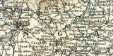Ungarn und Galizien historische Landkarte Lithographie ca. 1898