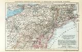 Vereinigte Staaten von Amerika IV. Nördliche Atlantische Staaten historische Landkarte Lithographie ca. 1892