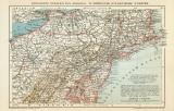Vereinigte Staaten von Amerika IV. Nördliche Atlantische Staaten historische Landkarte Lithographie ca. 1900