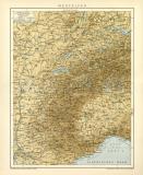 Westalpen historische Landkarte Lithographie ca. 1897