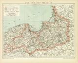 Ost- und Westpreussen historische Landkarte Lithographie ca. 1892