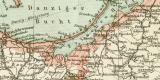 Ost und Westpreussen Karte Lithographie 1892 Original der...