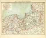 Ost und Westpreussen Karte Lithographie 1897 Original der...