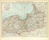 Ost und Westpreussen Karte Lithographie 1898 Original der...