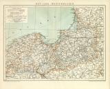 Ost- und Westpreussen historische Landkarte Lithographie ca. 1899