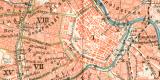 Wien Stadtgebiet Stadtplan Lithographie 1897 Original der Zeit