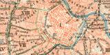 Wien Stadtgebiet Stadtplan Lithographie 1898 Original der...