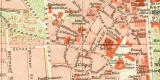 Wiesbaden historischer Stadtplan Karte Lithographie ca. 1892