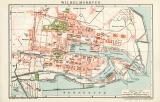 Wilhelmshaven Stadtplan Lithographie 1898 Original der Zeit