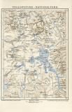 Yellowstone Nationalpark historische Landkarte Lithographie ca. 1892