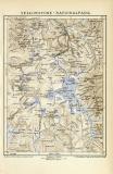 Yellowstone Nationalpark historische Landkarte Lithographie ca. 1900