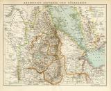 Abessinien Erythräa und Südarabien historische Landkarte Lithographie ca. 1892