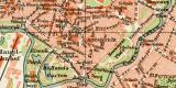 Braunschweig historischer Stadtplan Karte Lithographie ca. 1892