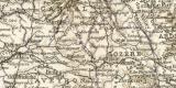 Mittel- und Südfrankreich historische Landkarte Lithographie ca. 1892