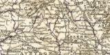 Mittel- und Südfrankreich historische Landkarte Lithographie ca. 1898