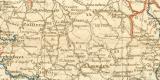 Die Schiffahrtsstrassen von Frankreich und den angrenzenden Gebieten historische Landkarte Lithographie ca. 1895