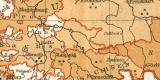 Verbreitung einiger wichtigen Infektionskrankheiten im Deutschen Reiche in den Jahren 1892 und 1893 I. historische Landkarte Lithographie ca. 1895