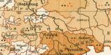 Verbreitung einiger wichtigen Infektionskrankheiten im Deutschen Reiche in den Jahren 1892 und 1893 II. historische Landkarte Lithographie ca. 1895