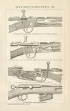 Handfeuerwaffen III.-IV. Holzstich 1892 Original der Zeit