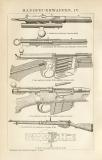 Handfeuerwaffen III.-IV. Holzstich 1892 Original der Zeit