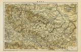 Harz historische Landkarte Lithographie ca. 1892