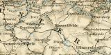 Harz historische Landkarte Lithographie ca. 1898