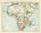 Politische Übersichtskarte von Afrika historische Landkarte Lithographie ca. 1891