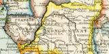 Politische Übersichtskarte von Afrika historische Landkarte Lithographie ca. 1897