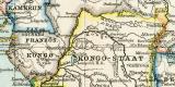Politische Übersichtskarte von Afrika historische Landkarte Lithographie ca. 1898