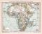 Politische Übersichtskarte von Afrika historische Landkarte Lithographie ca. 1900