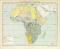 Völkerkarte von Afrika historische Landkarte Lithographie ca. 1892