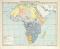 Völkerkarte von Afrika historische Landkarte Lithographie ca. 1896