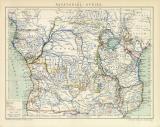 Äquatorial - Afrika historische Landkarte Lithographie ca. 1891
