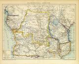 Äquatorial - Afrika historische Landkarte Lithographie ca. 1892