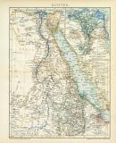 Ägypten historische Landkarte Lithographie ca. 1897