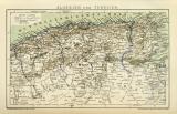 Algerien und Tunesien historische Landkarte Lithographie ca. 1892