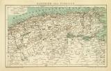 Algerien und Tunesien historische Landkarte Lithographie...