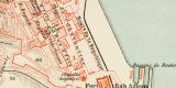 Algier historischer Stadtplan Karte Lithographie ca. 1892