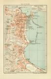 Algier historischer Stadtplan Karte Lithographie ca. 1895