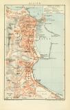 Algier historischer Stadtplan Karte Lithographie ca. 1897
