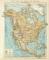 Physikalische Karte von Amerika I. Nordamerika historische Landkarte Lithographie ca. 1896