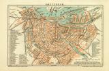 Amsterdam historischer Stadtplan Karte Lithographie ca. 1897