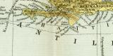 Antillen historische Landkarte Lithographie ca. 1896