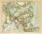 Politische Übersichtskarte von Asien historische Landkarte Lithographie ca. 1896