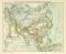 Politische Übersichtskarte von Asien historische Landkarte Lithographie ca. 1897