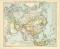 Politische Übersichtskarte von Asien historische Landkarte Lithographie ca. 1900