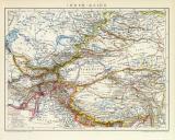 Inner - Asien historische Landkarte Lithographie ca. 1892