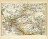 Inner - Asien historische Landkarte Lithographie ca. 1898